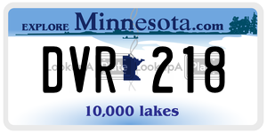 DVR218 license plate in Minnesota