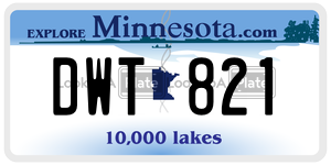 DWT821 license plate in Minnesota