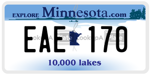 EAE170 license plate in Minnesota