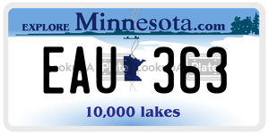 EAU363  license plate in MN