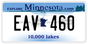 EAV460 license plate in Minnesota
