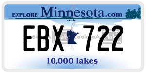 EBX722  license plate in MN