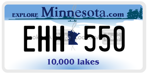 EHH550 license plate in Minnesota