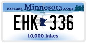 EHK336  license plate in MN