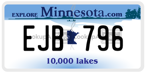EJB796 license plate in Minnesota