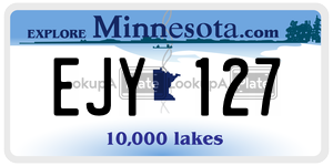 EJY127  license plate in MN