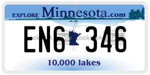 EN6346  license plate in MN