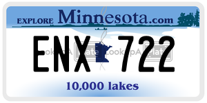 ENX722  license plate in MN