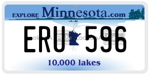 ERU596 license plate in Minnesota