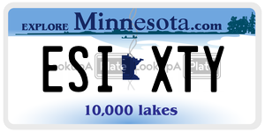 ESIXTY license plate in Minnesota