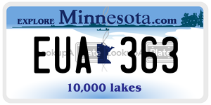 EUA363  license plate in MN