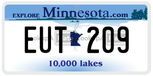 EUT209  license plate in MN