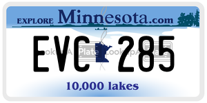 EVC285  license plate in MN