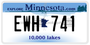 EWH741 license plate in Minnesota