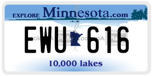 EWU616  license plate in MN