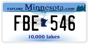 FBE546 license plate in Minnesota