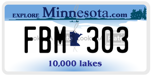 FBM303 license plate in Minnesota