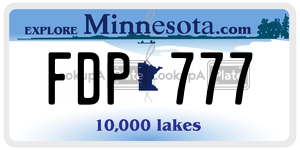 FDP777 license plate in Minnesota