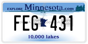 FEG431  license plate in MN