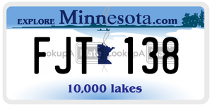 FJT138  license plate in MN