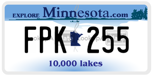 FPK255  license plate in MN