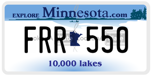 FRR550  license plate in MN