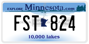 FST824 license plate in Minnesota