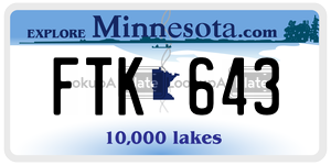FTK643 license plate in Minnesota
