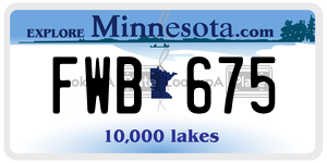 FWB675 license plate in Minnesota