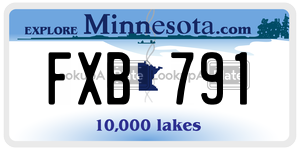 FXB791 license plate in Minnesota