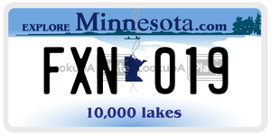 FXN019  license plate in MN