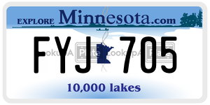 FYJ705  license plate in MN