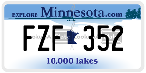 FZF352 license plate in Minnesota