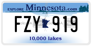 FZY919  license plate in MN
