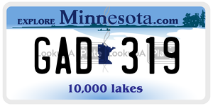 GAD319 license plate in Minnesota