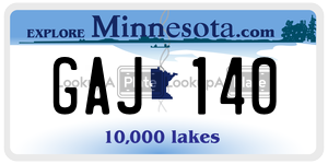 GAJ140 license plate in Minnesota