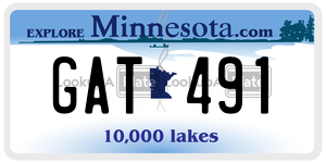 GAT491 license plate in Minnesota