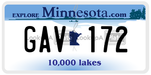 GAV172 license plate in Minnesota