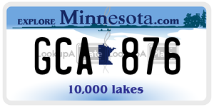 GCA876 license plate in Minnesota