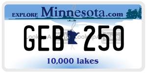 GEB250  license plate in MN