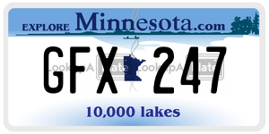 GFX247 license plate in Minnesota