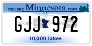 GJJ972  license plate in MN