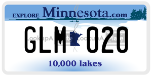 GLM020 license plate in Minnesota