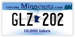 GLZ202 license plate in Minnesota