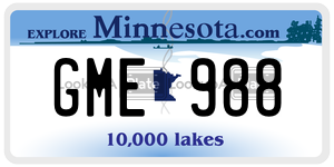 GME988  license plate in MN