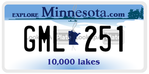 GML251 license plate in Minnesota