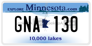 GNA130 license plate in Minnesota