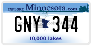 GNY344 license plate in Minnesota