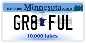 GR8FUL  license plate in MN