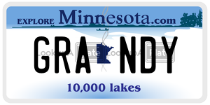 GRANDY license plate in Minnesota